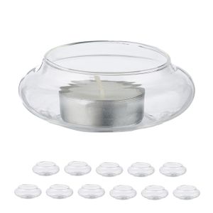 relaxdays tea light holder pływający zestaw 12 sztuk