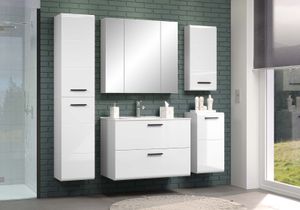 trendteam Bad Spiegelschrank Riva Weiß Melamin/Spiegelglas 80 x 75 x 16 cm