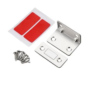 INF L-förmige magnetische Schranktürverschlüsse, 10er-Set Silber