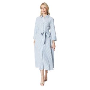 Principles - Midi Hemd Kleid Gürtel für Damen DH6829 (42 DE) (Blau)