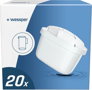 Wessper® AQUAMAX Wasserfilter kartuschen kompatibel ersatz für BRITA Maxtra+, Style, Marella, Elemaris, XL, Fun - Pack 20