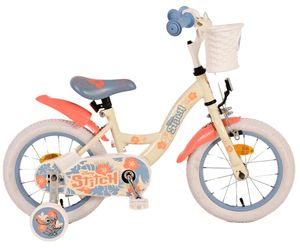 Disney Stitch Kinderfahrrad - Mädchen - 14 Zoll - Creme Koralle Blau