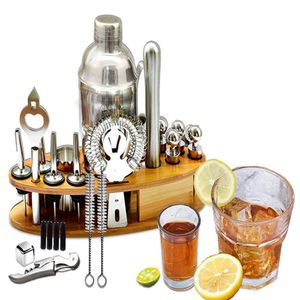 Sunnyme 24-teiliges Cocktail-Set mit Ständer Boston Shaker Maker Kit Edelstahl Cocktail Mixer Making 550ML, Geschenk