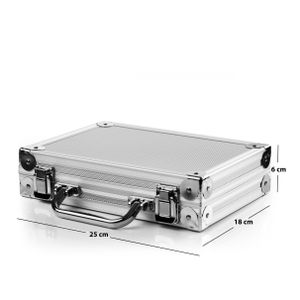 Karella Dartkoffer Alu PAK Luxus silber/aluminium | Etui Tasche Koffer für Dartpfeile Flights