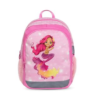 Belmil Kindergartenrucksack mit Brustgurt und Namensschild für 3-6 Jährige/Mädchen / 12 L/ Kindergartentasche Kindertasche (305-4/A Pinky Mermaid)
