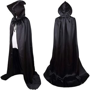 Halloween kostým Cape s kapucí upír kostýmy pro dospělé děti Halloween karneval téma strany (150CM, černá)