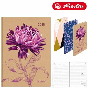 Herlitz Buchkalender A6 Artline 2025, Jahr / Motiv:2025 / Chrysantheme