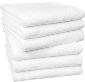 Handtuch 6er Set, Baumwolle, 50x100 cm, weiß