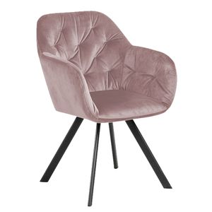 Sametová otočná jedálenská stolička Weylan Pink