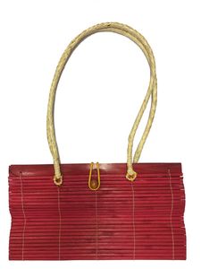 Tasche aus Bambus im japanischen Stil, Umhängetasche, Farbe:rot