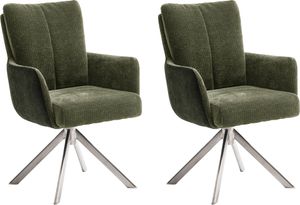 Armlehnenstuhl Esszimmer 2er Set SVELVIK-05 in olive, B/H/T ca. 61/92/67 cm