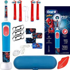 Oral-B Vitality Pro 103 szczoteczka do zębów dla dzieci Spiderman zestaw z 4 nasadkami etui