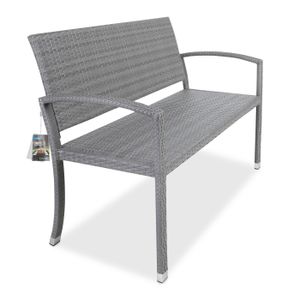 CASARIA® Gartenbank Wetterfest Polyrattan UV-beständig 320kg Belastbar Garten Terrasse Balkon Bank Balkonbank Gartenmöbel 122x58x87cm 2-Sitzer, Farbe:Grau CASARIA® Gartenbank Wetterfest Polyrattan UV-beständig 320kg Belastbar Garten Terrasse Balkon Bank Balkonbank Gartenmöbel 122x58x87cm 2-Sitzer, Farbe:Grau
