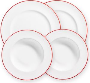 Gmundner Ceramics Ruby Red Rim, večeře pro 2 osoby Gourmet