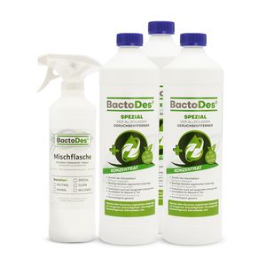 BactoDes Spezial Geruchsneutralisierer Geruchsentferner 3x1 Liter Flasche inkl. Mischflasche