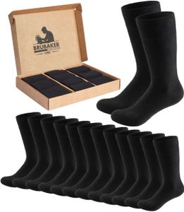 BRUBAKER 10 párov pánskych ponožiek v darčekovom balení - pánske ponožky Comfort & Business - veľká ponožková súprava, čierna, veľkosť 39-42