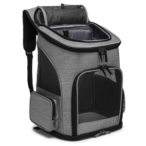 Skládací batoh pro malé kočky a psy Ventilated Design Pet Travel Carrier Backpack s vnitřním bezpečnostním popruhem pro cestování, turistiku, kempování