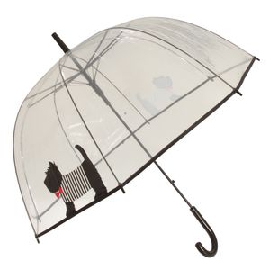 X-brella Dámsky/dámska dáždnik Priehľadný s potlačou psa. UM280 (jedna veľkosť) (škótsky pes)