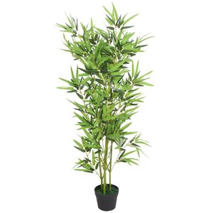 vidaXL Umelá bambusová rastlina s kvetináčom 120 cm zelená