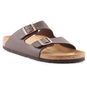 Birkenstock Classic Arizona Birko-Flor, Unisex-Erwachsene Pantoletten, Braun (Dunkelbraun) Schmal 38