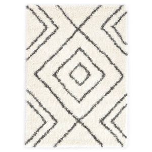 Berberteppich Hochflor PP Beige und Grau 80×150 cm