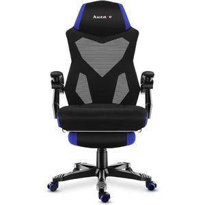 huzaro Combat 3.0 | Gaming Stuhl Schreibtischstuhl Gamer Sessel | Höhenverstellbar Verstellbare Rückenlehne Fußstütze | bis 140 kg | Stoff | Blau