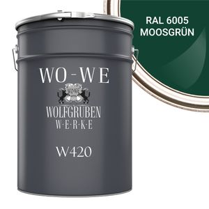 Holzfarbe Holzlack Holzanstrich Holzbeschichtung W420 - Moosgrün RAL 6005 - 10L