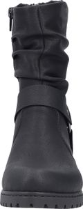 Rieker Damen Stiefelette Zierriemen Profilsohle Blockabsatz Warmfutter Y1760, Größe:37 EU, Farbe:Schwarz
