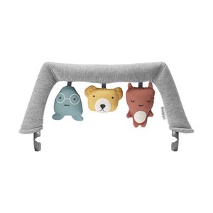 BabyBjörn Baby Spielzeug für Babywippe weiche Freunde, Grau Babywippen-Spielzeug Wippen Babywippe babysitter balance wippe babyschaukel