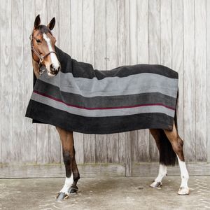 Kentucky Horsewear Heavy Fleece Rug square Fleecedecke gestreift, Größe:140x120, Farbe:black/grey