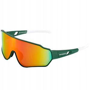 Rockbros polarisierende Fahrradbrille 10165 - Weiß / Grün, Sonnenbrille, Sportbrille, Radsportbrille, Fahradbrille