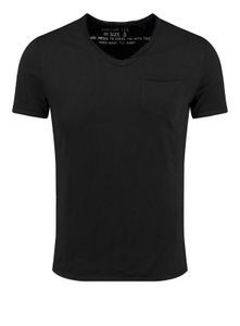Key Largo Herren Basic T-Shirt Water v-neck mit Brusttasche vintage Look körperbetonte Passform tiefer V-Ausschnitt slim fit MT00780 , Grösse:L, Farbe:Black (1100)