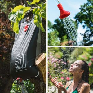 Navaris 2er Set Campingdusche solar 20 L - 2 x Camping Dusche Solardusche - Campdusche Reisedusche kompakt - Camp Shower Outdoordusche mobil