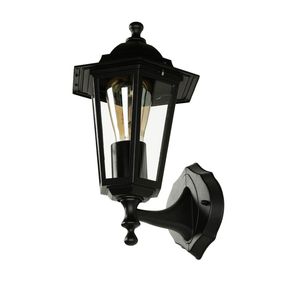 Außenwandleuchte E27 IP44 Schwarz Hof Terrasse Glas Aluminium Rustikal Außenlampe Wand