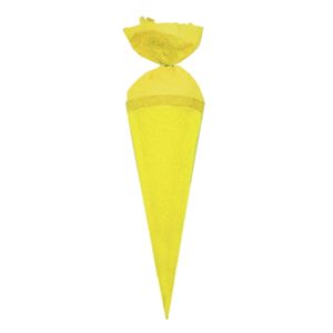 ROTH Uni-Tüte, 35 cm, rund, Kreppverschluss, gelb