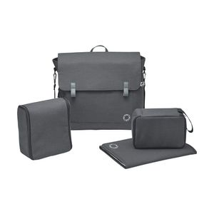 Maxi-Cosi Modern Bag, Praktische Wickeltasche mit Vielen Extras, Thermobox, Wickelunterlage, Thermobox, Kulturtasche, Baby-Tasche, Windel-Tasche, Essential Graphite (grau)