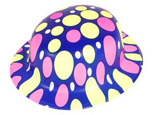 Cooler Partyhut als Trilby- oder Melonenhut, wählen:P-29 Melone blau bunt
