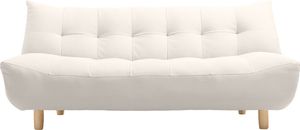 Miliboo - Design-Schlafsofa skandinavisch Beige und Eiche YUMI