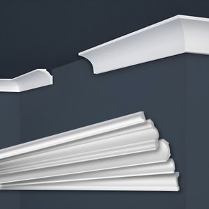 MARBET DESIGN Stuckleisten XPS Styropor weiß - Deckenleisten Stuck Decken Styroporleisten E-Leisten - (20 Meter / 10 Leisten E-11)