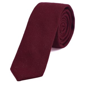 DonDon Herren Krawatte 6 cm Baumwolle bordeauxrot