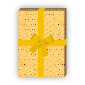 Lustiges Küken Geschenkpapier Set zur Geburt oder Ostern, gelb - G11852, 32 x 48cm