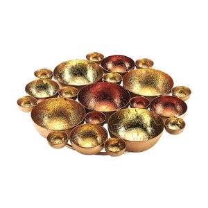 Kobolo Kerzenhalter Kerzenschale Dekoschale BUBBLE aus Metall in gold und bronze