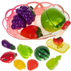 Spielzeug für Kinder Gemüse & Obst zum Schneiden mit Klettverschluss Set Brett Messer Korb 22576