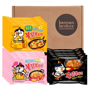 Samyang BULDAK Ramen Combo | Kennenlernbox | 5er Pack Hot Chicken & 5er Pack Carbonara & 5er Pack Käse