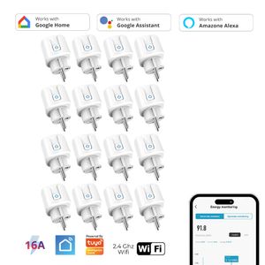 16x Intelligente WiFi WLAN Steckdose mit Strommessung und Sprachsteuerung, Timer, SmartLife App, Mini Smart Plug, Alexa & Google