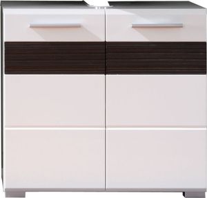 trendteam Bad Waschbeckenunterschrank Mezzo Weiß/Weiß Hochglanz 60 x 56 x 34 cm