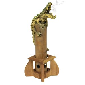 Räucherstäbchenhalter Räucherstäbchenständer rauchende Tiere Figur Skulptur Deko Räucherstäbchen ca. 31 cm, Design:Krokodil