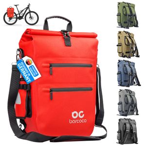 Barcoco Fahrradtasche für Gepäckträger Laptopfach 15,6 wasserdicht  21L Rot