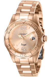 Invicta Angel 28681 Damen armbanduhr - Quarzuhrwerk - Edelstahl mit roségoldenen zifferblat - 38mm