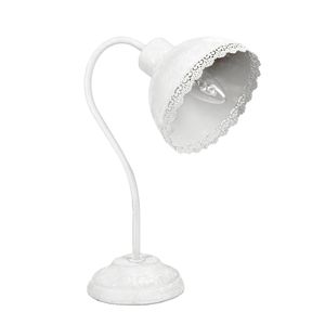 Schreibtischlampe  EMILIE weiß Metall shabby chic Landhaus Lampe Tischlampe E14